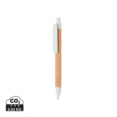 Logo trade business gifts image of: Write wheatstraw and cork pen