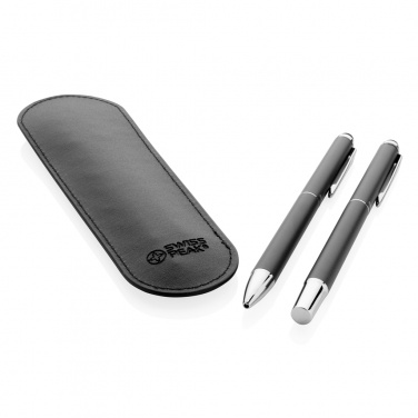 Logo trade promotional items picture of: Swiss Peak deluxe pen set in PU pouch