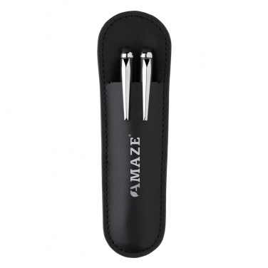 Logo trade promotional gift photo of: Swiss Peak deluxe pen set in PU pouch