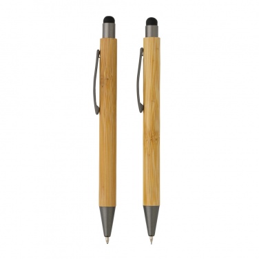 Logotrade promotional giveaway image of: Bamboo modern pen set in box