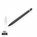 Aluminum inkless pen with eraser, grey