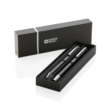 Logo trade promotional merchandise image of: Swiss Peak Cedar RCS certified recycled aluminum pen set