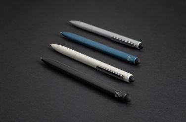 Logo trade advertising products image of: Kymi RCS certified recycled aluminium pen with stylus