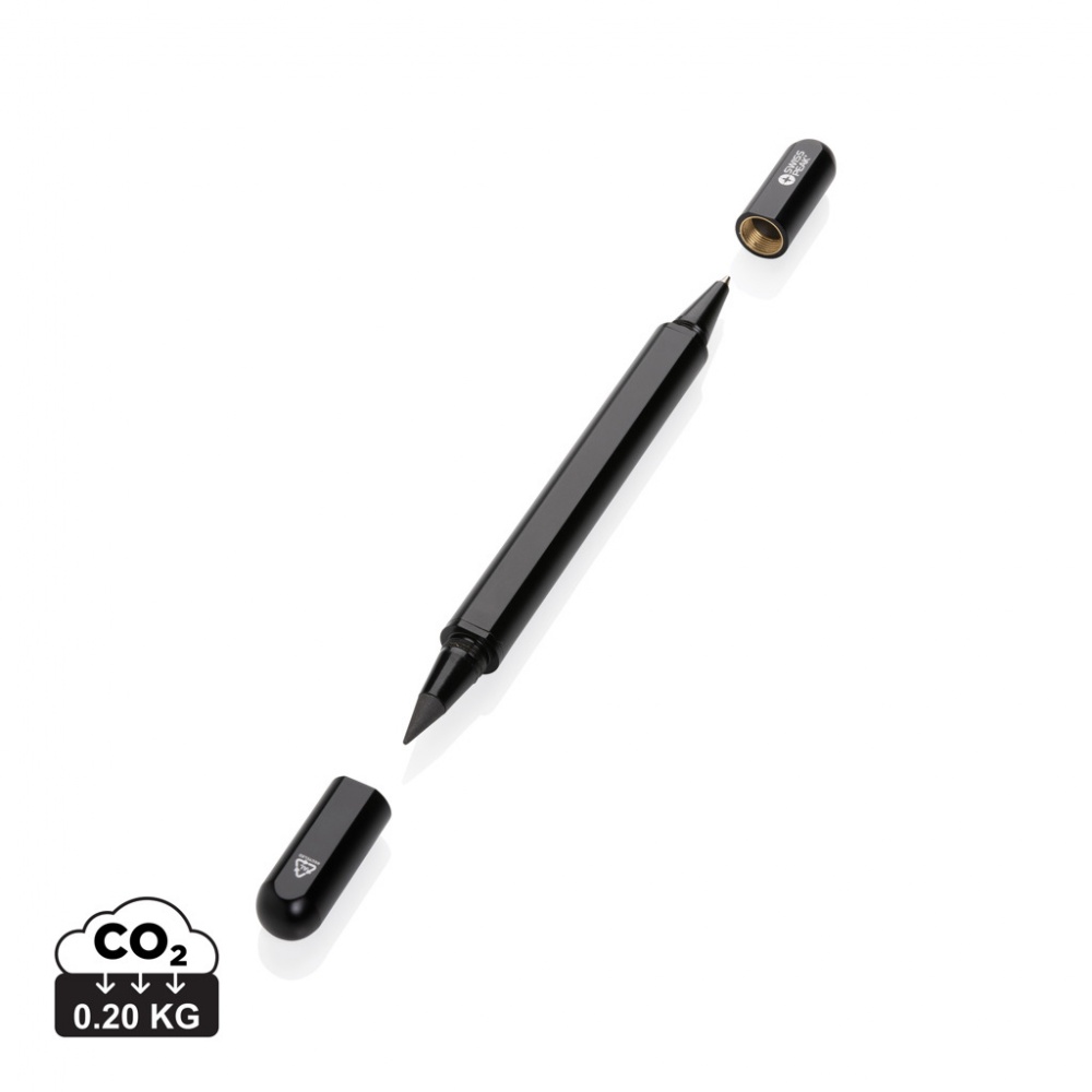 Logo trade promotional giveaways image of: Swiss Peak Storm RCS recycled aluminum dual tip pen