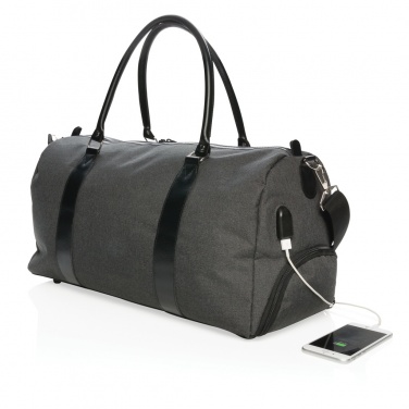 Logo trade business gift photo of: Weekend bag with USB A output