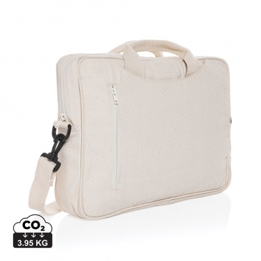 Logotrade advertising product image of: Laluka AWARE™ recycled cotton 15.4 inch laptop bag