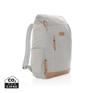 Logo trade advertising product photo of: Impact AWARE™ 16 oz. recycled canvas 15" laptop backpack