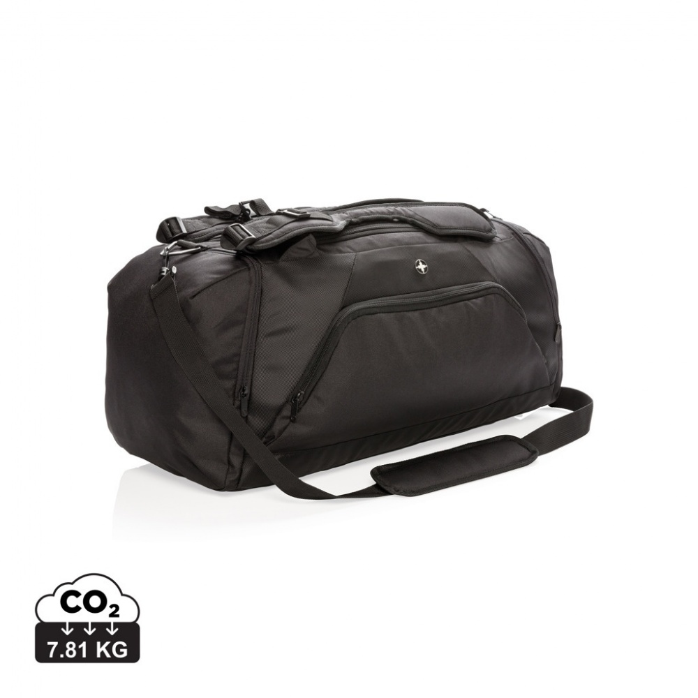 Logo trade promotional giveaways picture of: Swiss Peak RFID sports duffel & backpack