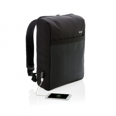 Logotrade promotional item picture of: Swiss Peak 15" anti-theft RFID & USB backpack PVC free