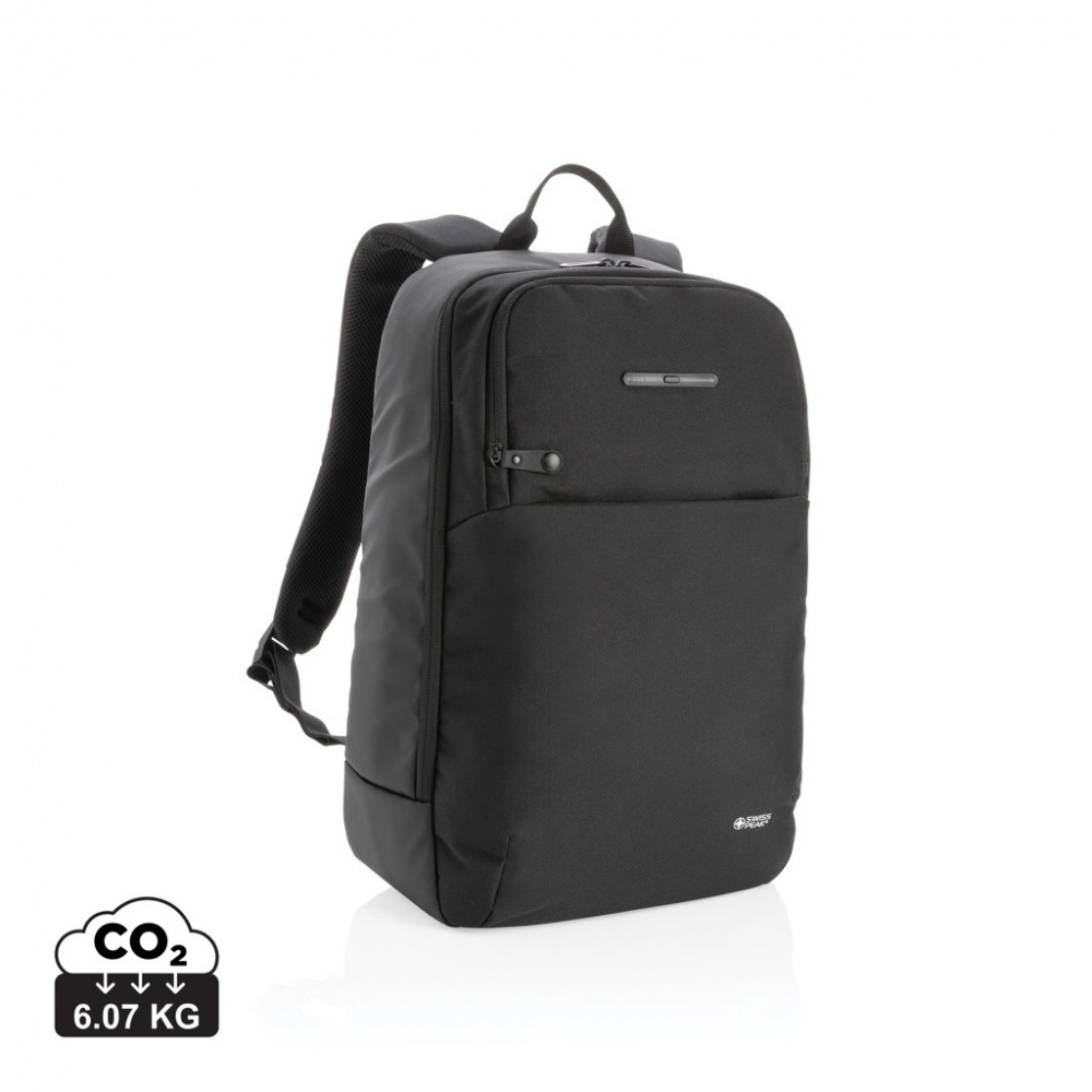 Logotrade promotional product image of: Swiss Peak laptop backpack with UV-C steriliser pocket