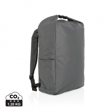 Logo trade promotional giveaways image of: Impact AWARE™ RPET lightweight rolltop backpack