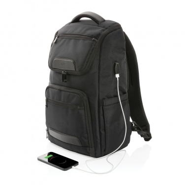 Logo trade business gift photo of: Swiss Peak AWARE™ RPET Voyager 15.6" laptop backpack