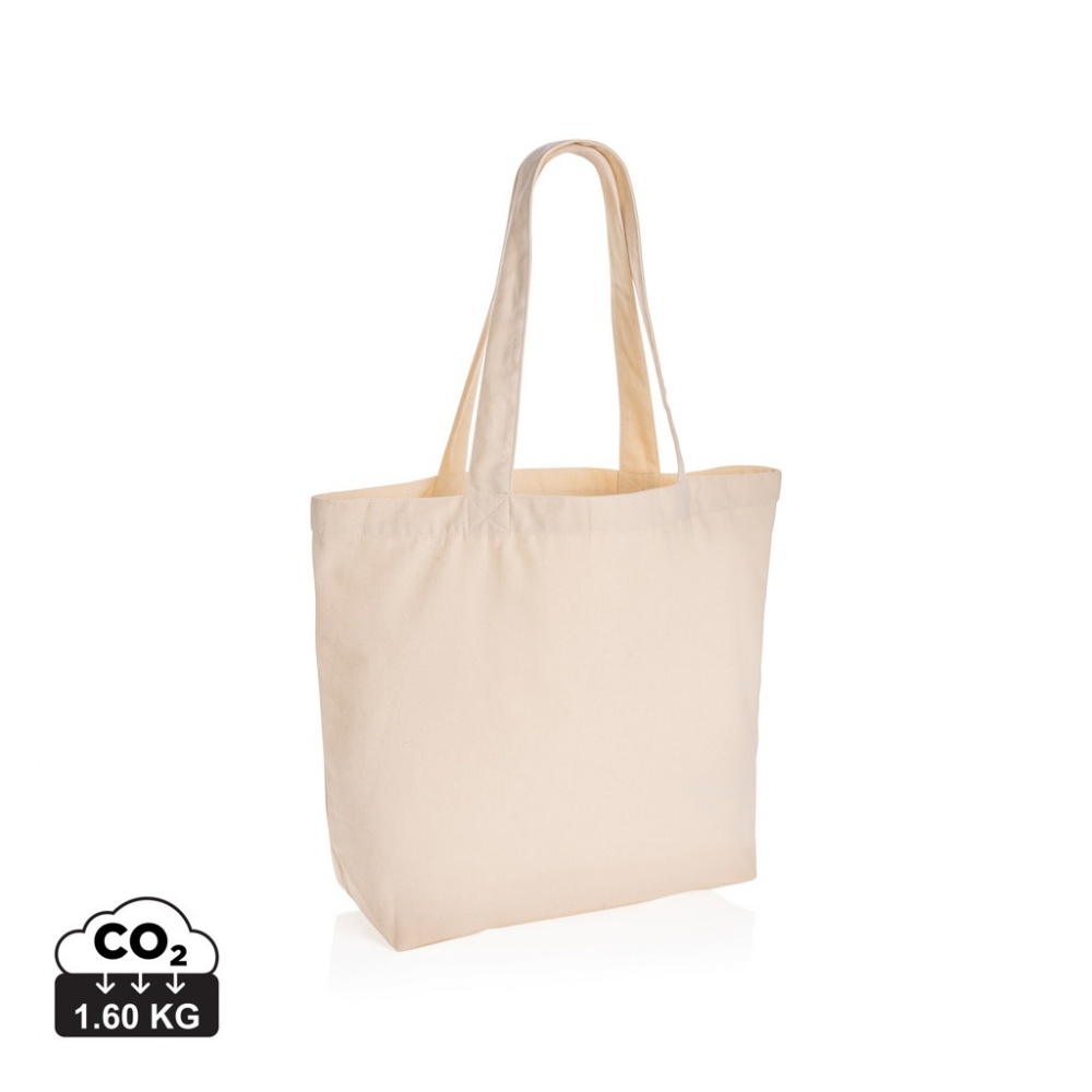 Logo trade promotional giveaway photo of: Impact Aware™ 240 gsm rcanvas shopper w/pocket undyed