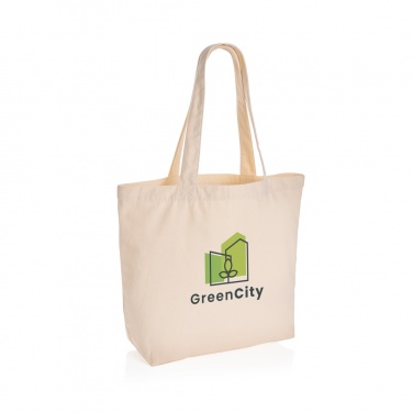 Logo trade promotional gift photo of: Impact Aware™ 240 gsm rcanvas shopper w/pocket undyed