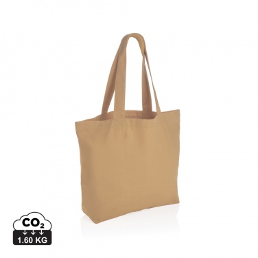 Logo trade promotional gifts image of: Impact Aware™ 240 gsm rcanvas shopper w/pocket undyed