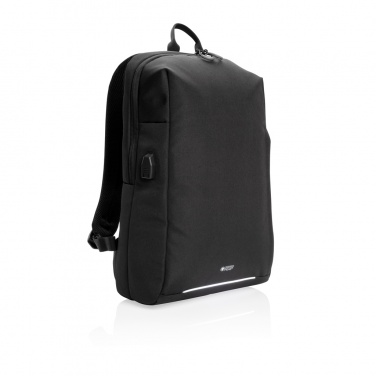 Logotrade promotional product picture of: Swiss Peak AWARE™ RFID and USB A laptop backpack