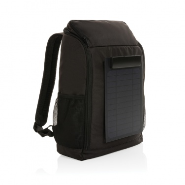 Logo trade promotional items image of: Pedro AWARE™ RPET deluxe backpack with 5W solar panel