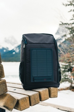 Logo trade promotional giveaways image of: Pedro AWARE™ RPET deluxe backpack with 5W solar panel