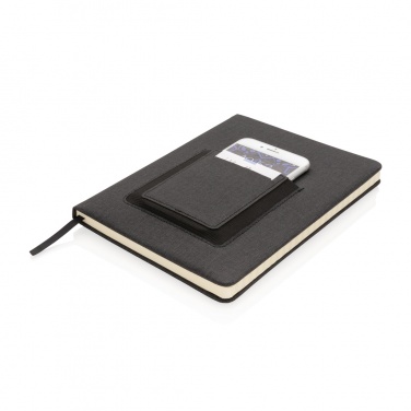 Logo trade business gifts image of: Deluxe A5 Notebook with phone pocket