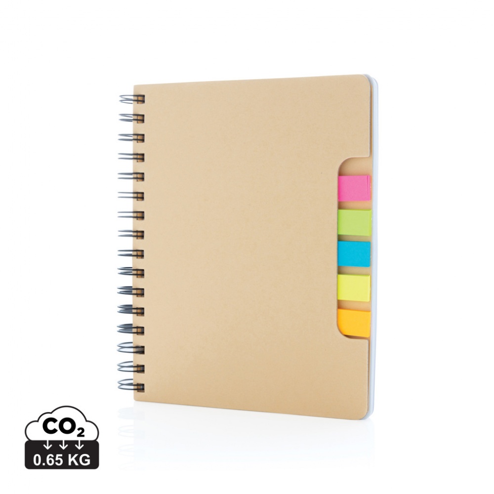 Logotrade promotional merchandise image of: A5 Kraft spiral notebook with sticky notes