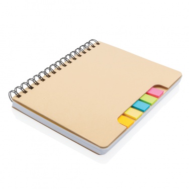 Logotrade promotional giveaway image of: A5 Kraft spiral notebook with sticky notes