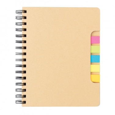 Logo trade corporate gift photo of: A5 Kraft spiral notebook with sticky notes