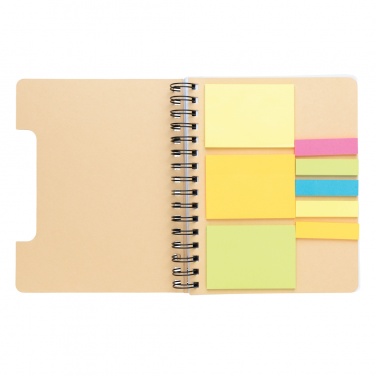 Logotrade promotional gift picture of: A5 Kraft spiral notebook with sticky notes