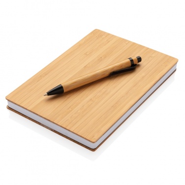 Logotrade corporate gift picture of: A5 Bamboo notebook & pen set