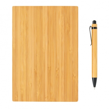 Logo trade corporate gift photo of: A5 Bamboo notebook & pen set