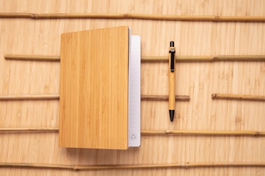 Logotrade promotional gift picture of: A5 Bamboo notebook & pen set