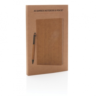 Logotrade advertising products photo of: A5 Bamboo notebook & pen set