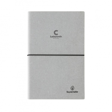 Logo trade promotional gifts picture of: A5 recycled leather notebook