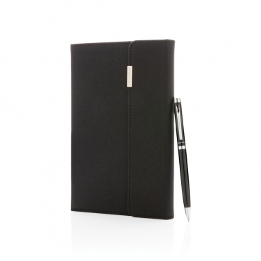 Logo trade promotional merchandise image of: Swiss Peak deluxe A5 notebook and pen set