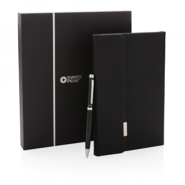 Logo trade promotional products picture of: Swiss Peak deluxe A5 notebook and pen set