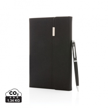 Logo trade advertising products image of: Swiss Peak deluxe A5 notebook and pen set