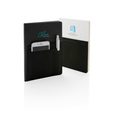 Logo trade promotional merchandise image of: A5 Deluxe notebook with smart pockets