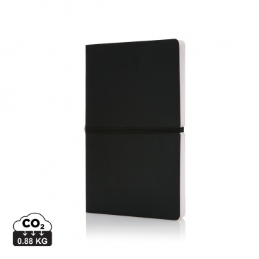 Logo trade promotional giveaways picture of: Deluxe softcover A5 notebook