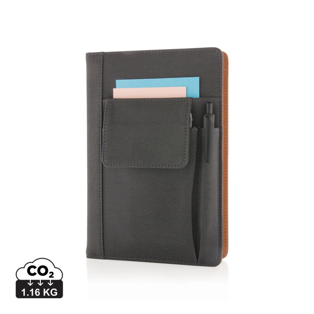 Logo trade advertising product photo of: Notebook with phone pocket