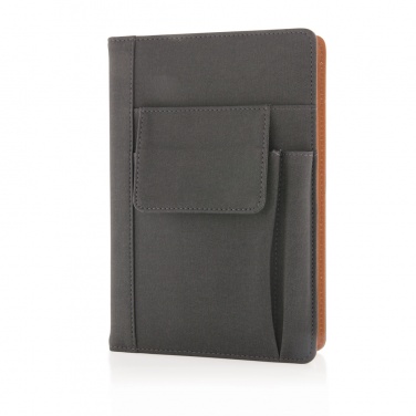 Logo trade promotional giveaways image of: Notebook with phone pocket