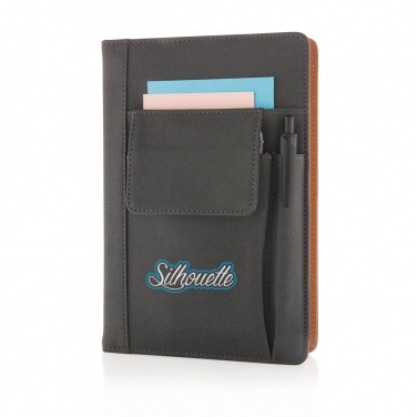 Logo trade business gifts image of: Notebook with phone pocket