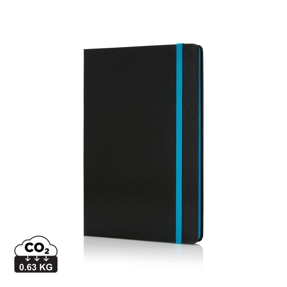 Logo trade promotional merchandise photo of: Deluxe hardcover A5 notebook with coloured side