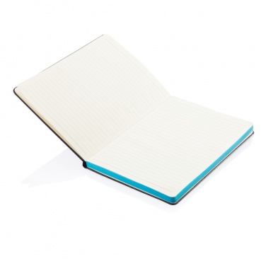 Logotrade promotional merchandise picture of: Deluxe hardcover A5 notebook with coloured side