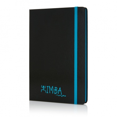 Logo trade advertising products picture of: Deluxe hardcover A5 notebook with coloured side