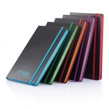 Logo trade corporate gifts picture of: Deluxe hardcover A5 notebook with coloured side