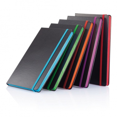 Logo trade advertising products picture of: Deluxe hardcover A5 notebook with coloured side