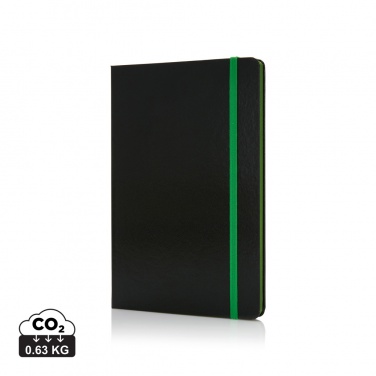 Logotrade promotional merchandise photo of: Deluxe hardcover A5 notebook with coloured side