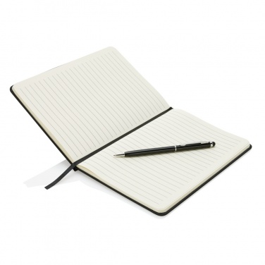 Logo trade promotional giveaway photo of: Standard hardcover PU A5 notebook with stylus pen