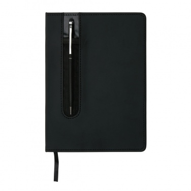 Logo trade promotional products image of: Standard hardcover PU A5 notebook with stylus pen