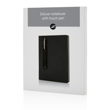 Logo trade promotional gifts picture of: Standard hardcover PU A5 notebook with stylus pen