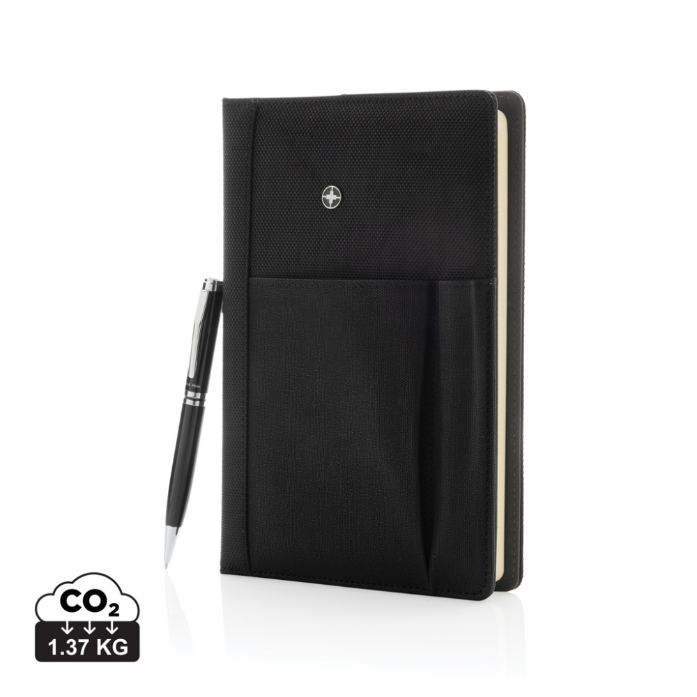 Logo trade promotional merchandise image of: Refillable notebook and pen set